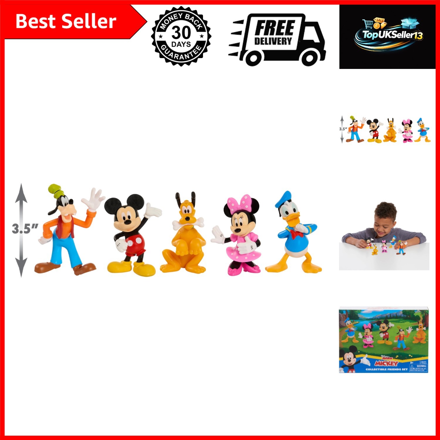 Mickey Mouse Collectible Figure Set, 5 Pack, Kids Toys for Ages 3 Up by Mickey Mouse Collectible Figure Set, 5 Pack, Kids Toys for Ages 3 Up by