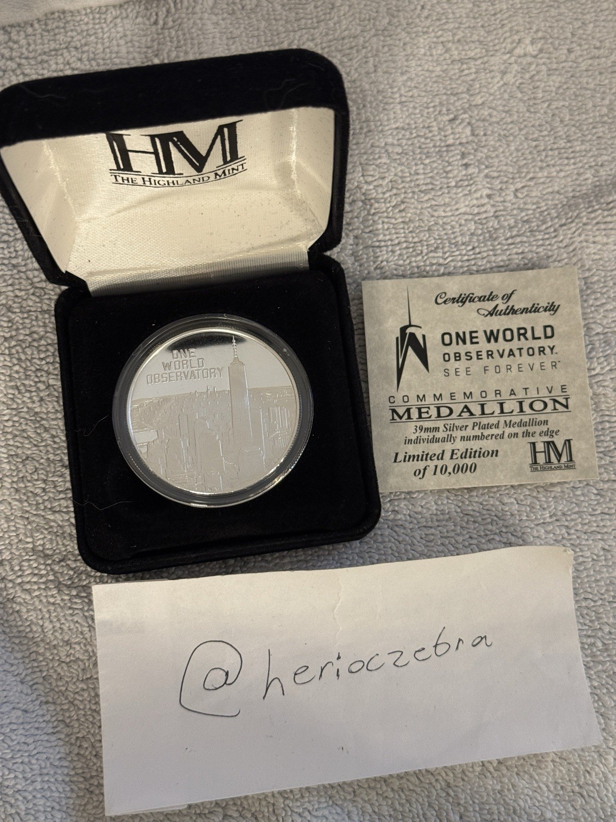 One World Observatory NYC Skyline Medallion - Individually Numbered #2872