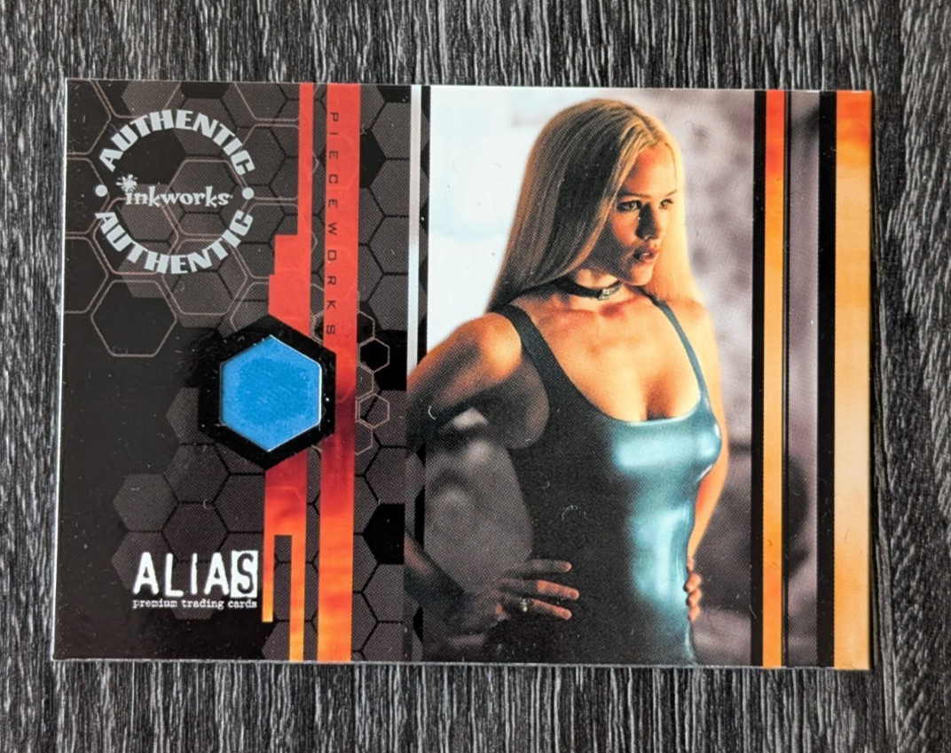2002 JENNIFER GARNER Latex Dress Costume Card PW1 Alias INKWORKS