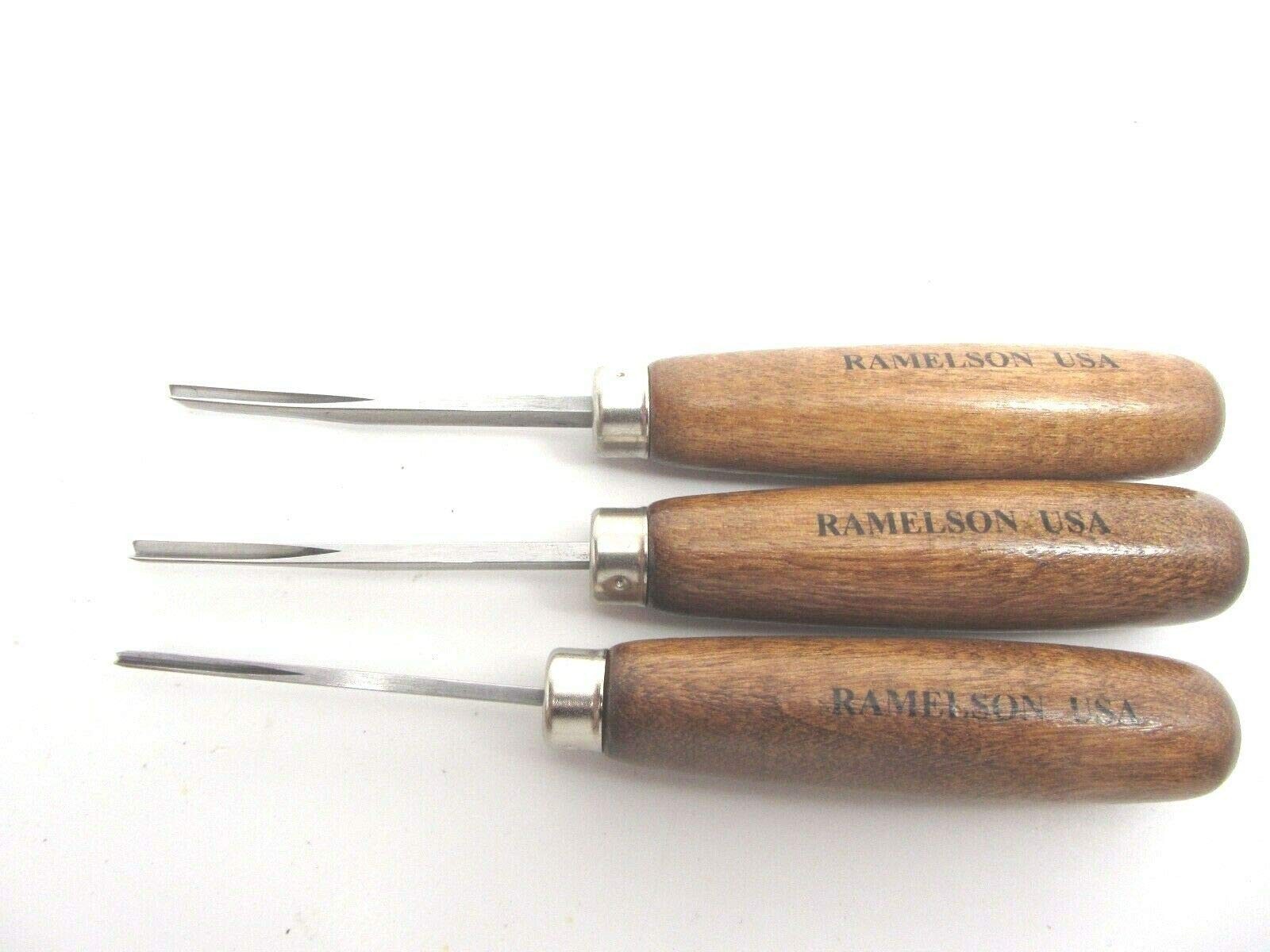 3 Ramelson Bent Veiner Line 60 Degree V Checkering Wood Carving Hand Onesize