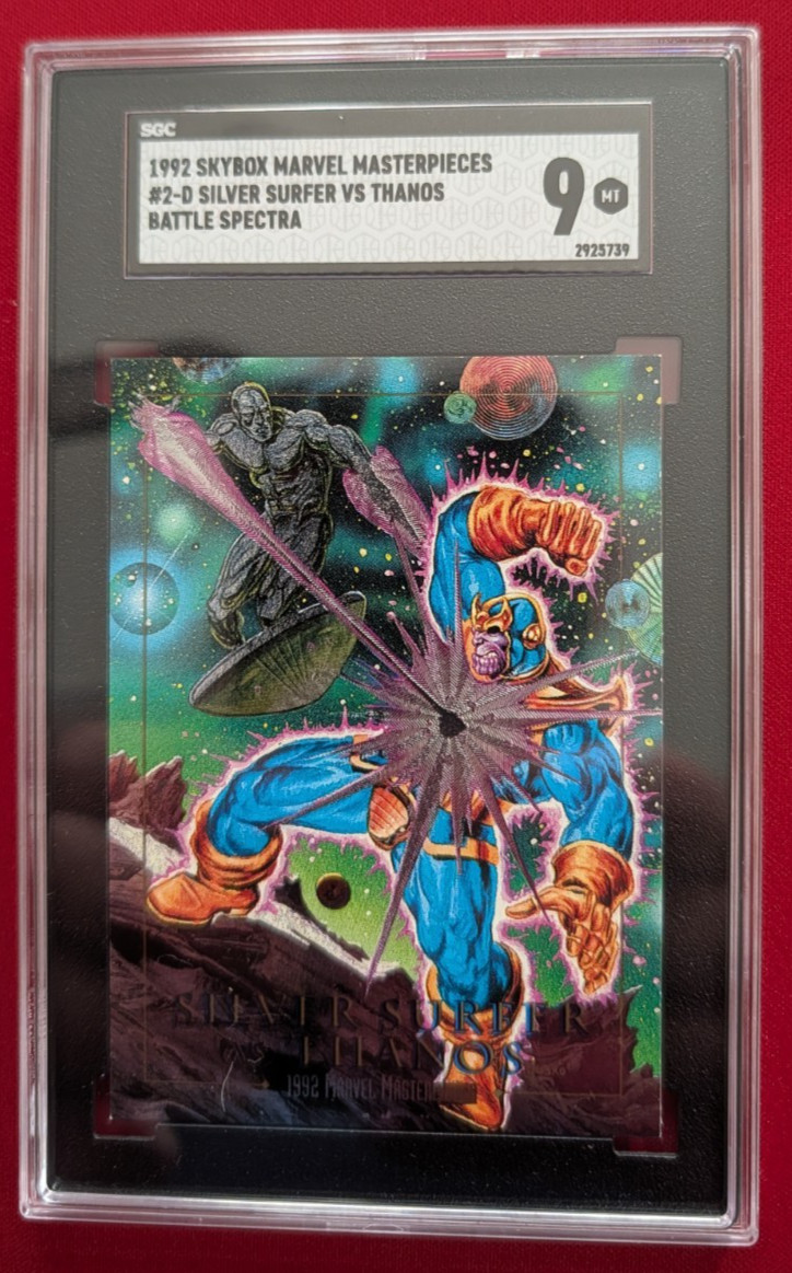 1992 Marvel Masterpieces #2-D Silver Surfer vs Thanos Spectra SGC 9