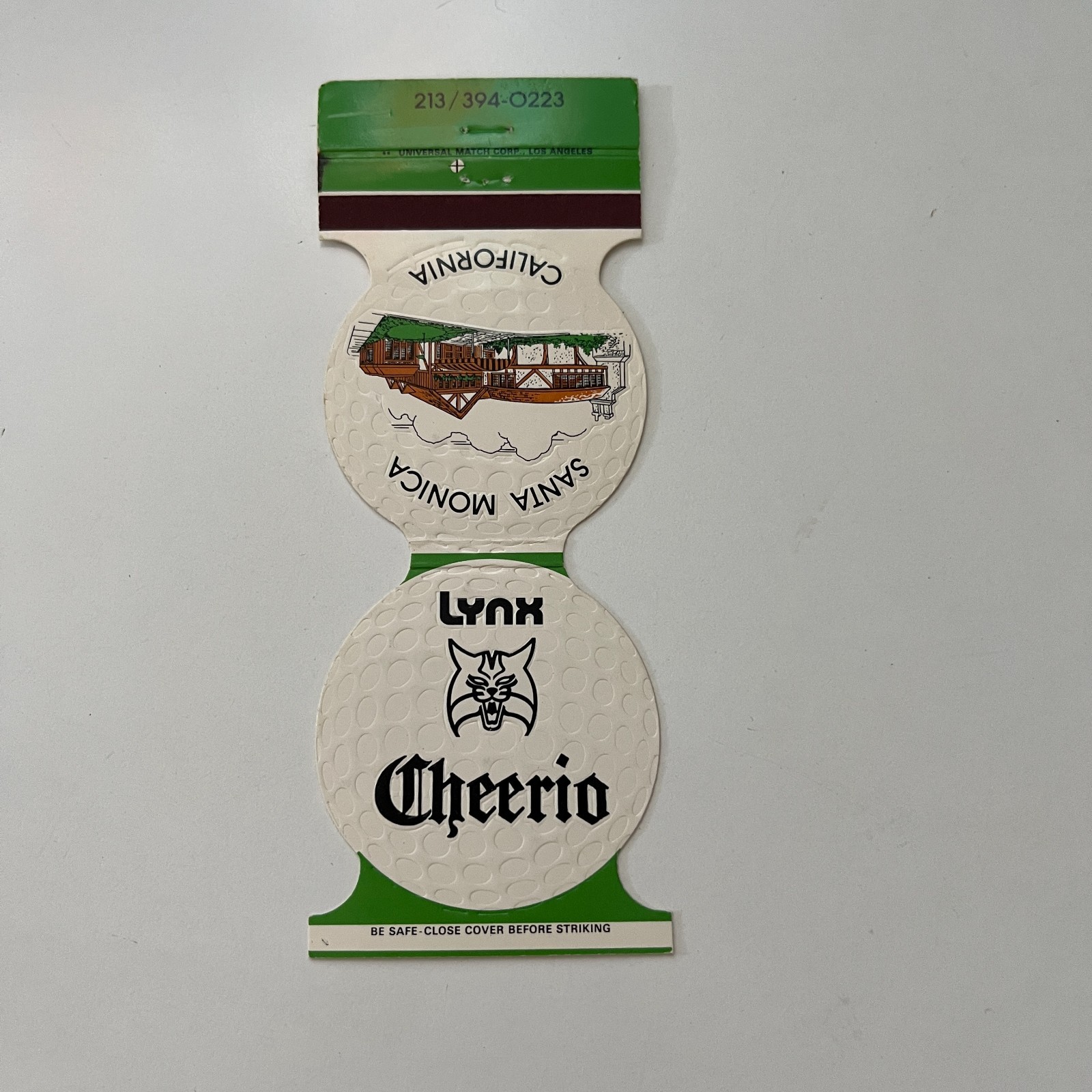 Lynx Cheerio Restaurant Santa Monica CA Vintage Matchbook Cover TMM6-7