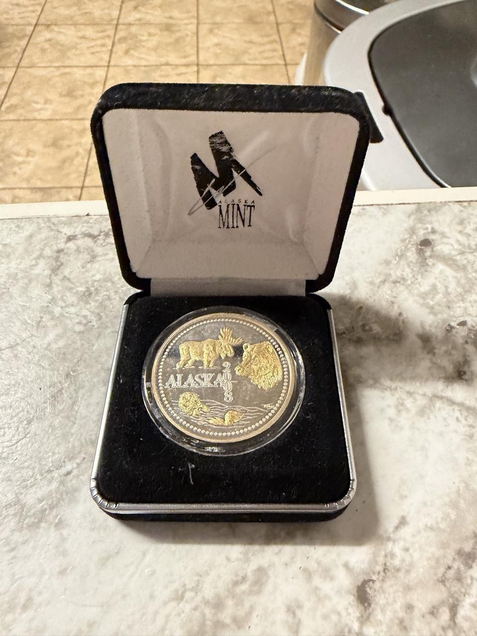 Silver and 24k gold accent alaska mint 2008 Medallion