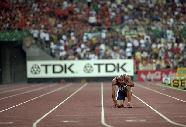 Maurice Greene of USA is overcome with emotion after taking gold 1- Old Photo