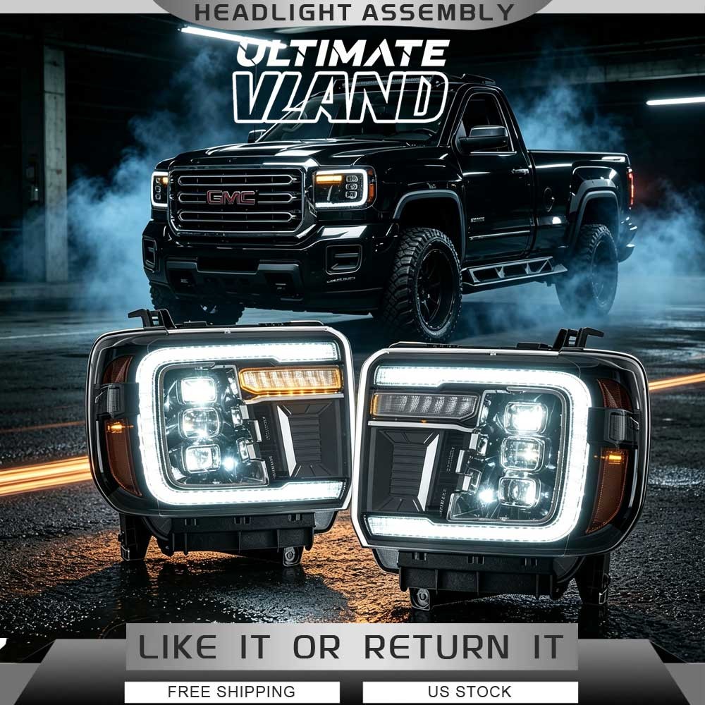 VLAND FULL LED Headlight For 2014-2019 GMC Sierra 1500 2500HD 3500HD W/Animation VLAND FULL LED Headlight For 2014-2019 GMC Sierra 1500 2500HD 3500HD W/Animation