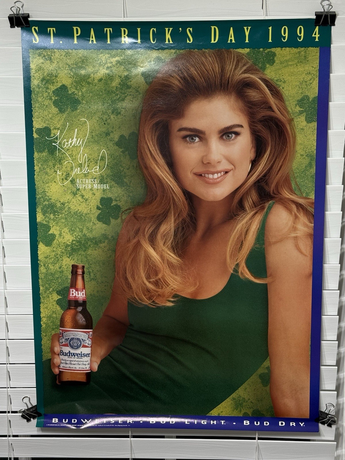 Kathy Ireland Poster 1994 Budweiser St. Patrick's Poster Sexy