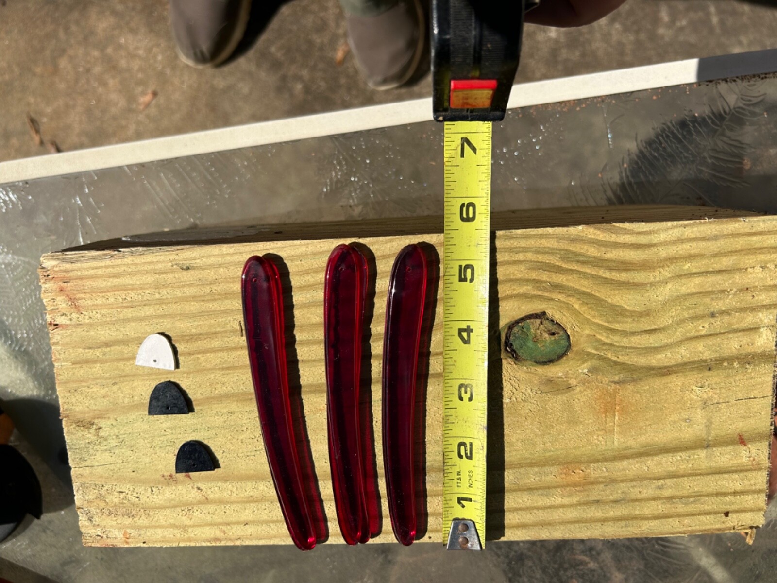  NOS  three Translucent Red Vintage Straight Razor REPLACEMENT SCALES (Handle).