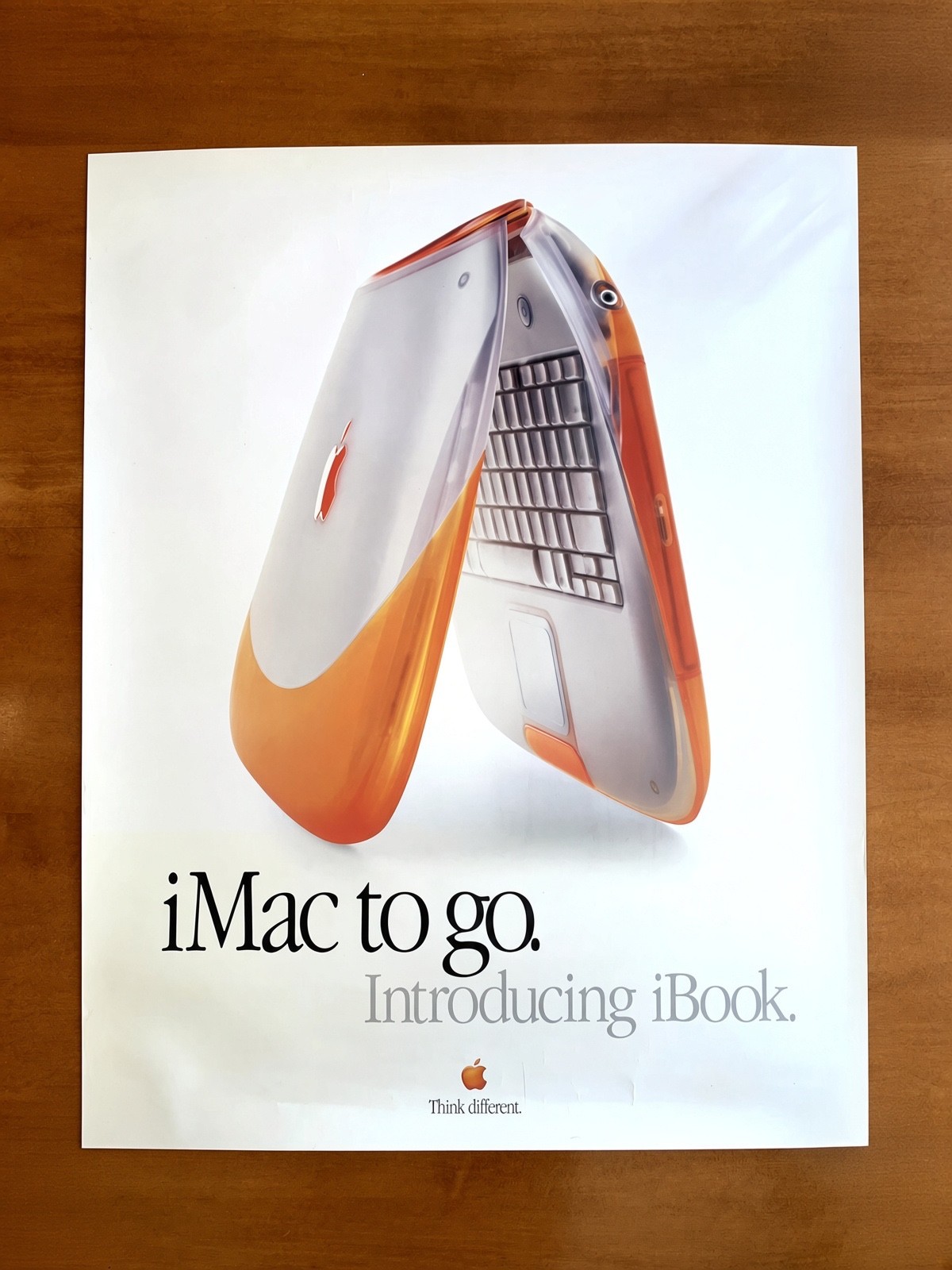 1999 Apple iBook Tangerine Orange Computer Poster 22 x 28 NEW OLD STOCK 1999 Apple iBook Tangerine Orange Computer Poster 22 x 28 NEW OLD STOCK