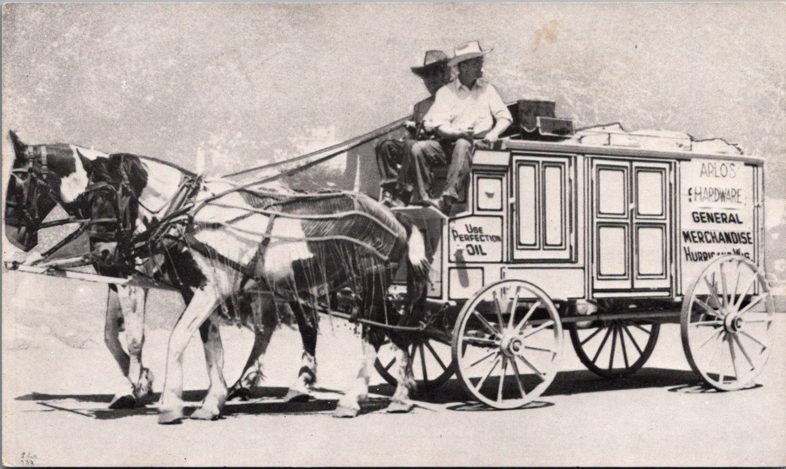 1870 Peddler's Wagon Hurricane Utah Harold Warp Pioneer Village RPPC Postcard