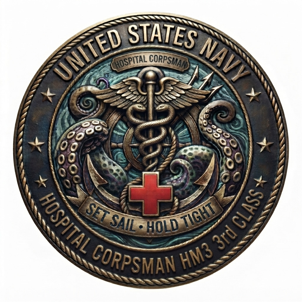 Hospital Corpsman 3rd Class HM3 USN Decal US Military Gift 4