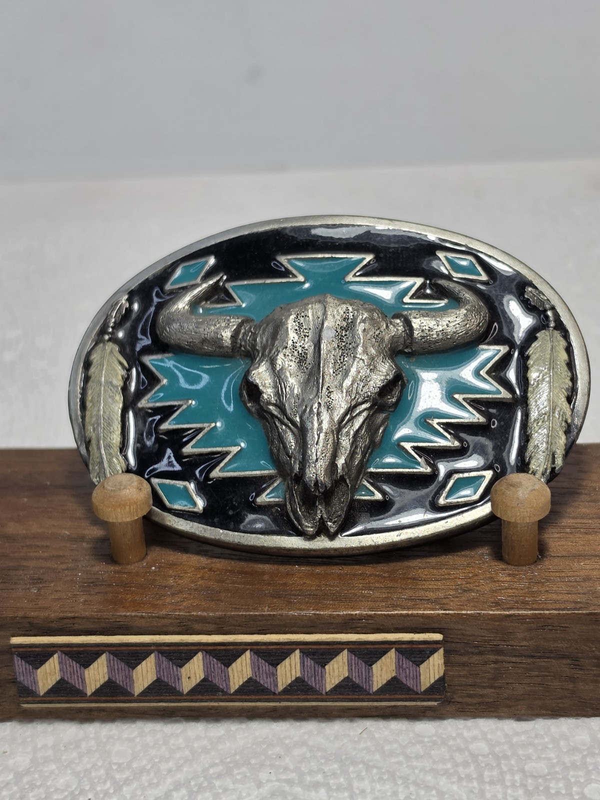 1993 3D Arroyo Grande Buckle Co AG86 Buffalo Skull Pewter Belt Buckle USA