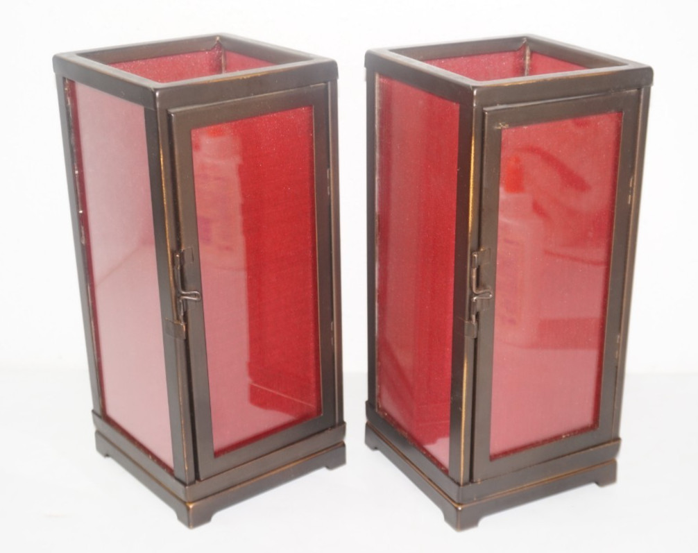Pair of Partylite Moroccan Spice Lantern Votive Candle Holders 9.75x4.5