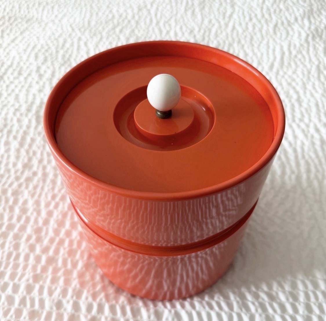 Vintage 1970s Heller Asti 1 Ice Bucket Orange Space Age Italian Sergio Asti