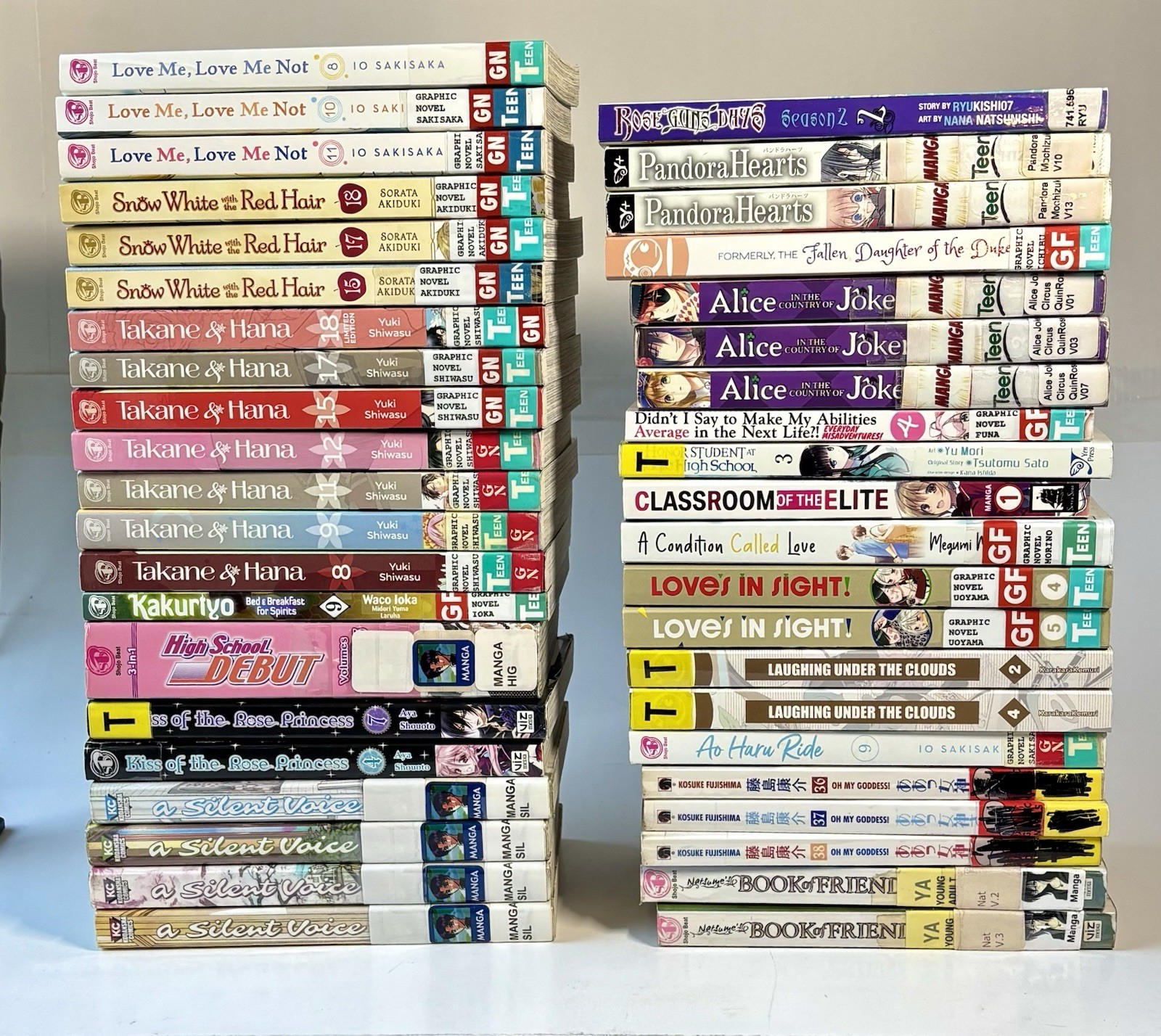 42 Mixed Shojo Manga Lot English, Oh my Goddess Takane & Hana, Love Ex-lib