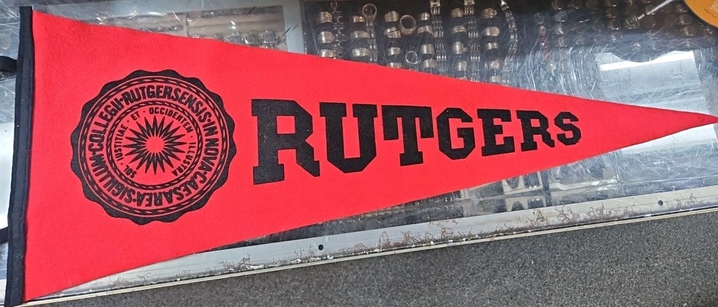 1940s 1950s Old Vintage Rutgers University New Jersey Felt Pennant 28