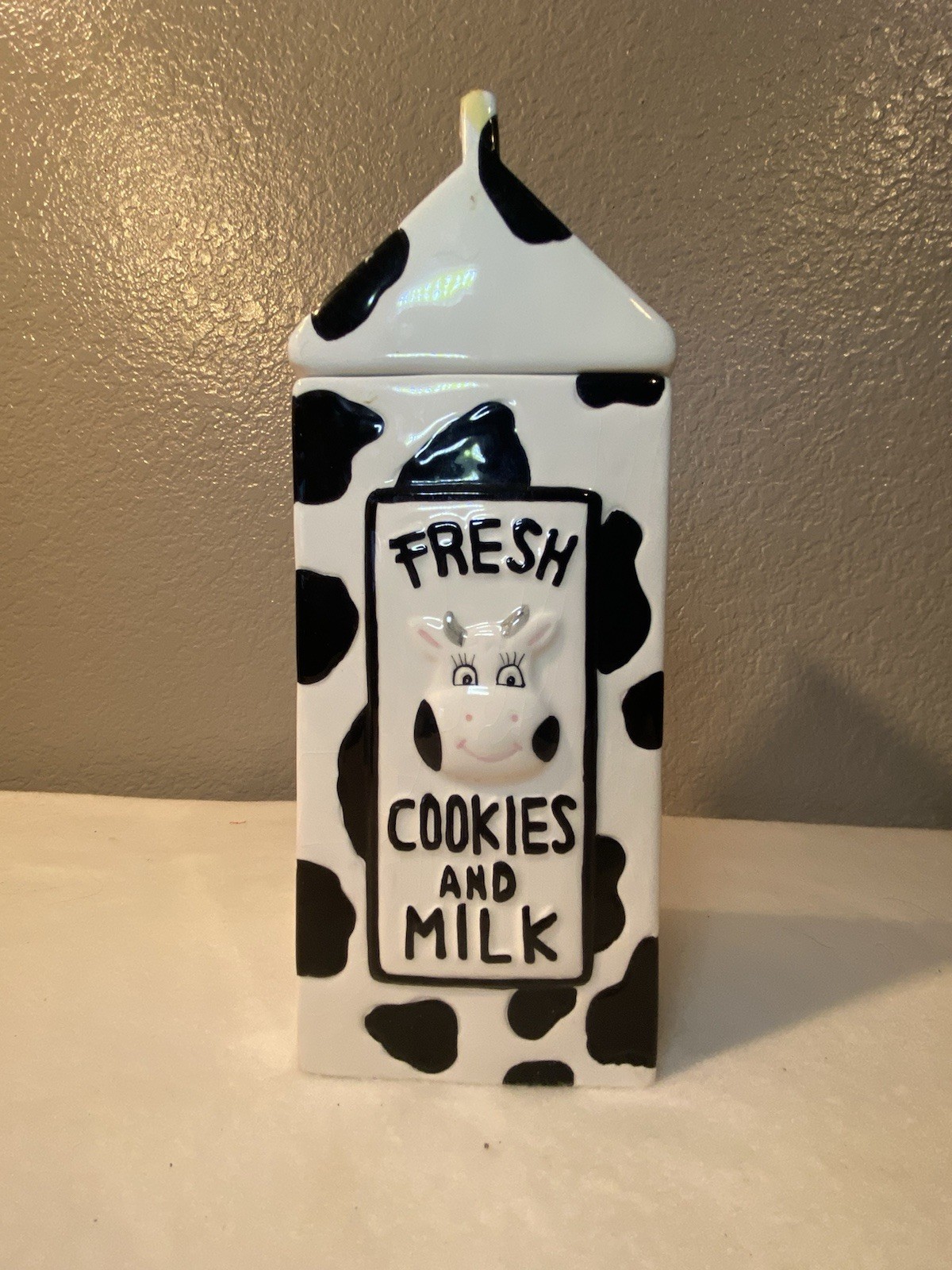 Gallon Milk Carton Cow Spot Cookie Jar 1/2 Gallon Spot Country Core Cottage Core