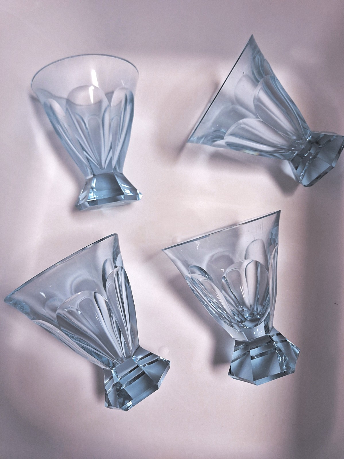 4 Moser Alexandrite Neodymium Footed Cordial Shot Glasses 4 Moser Alexandrite Neodymium Footed Cordial Shot Glasses