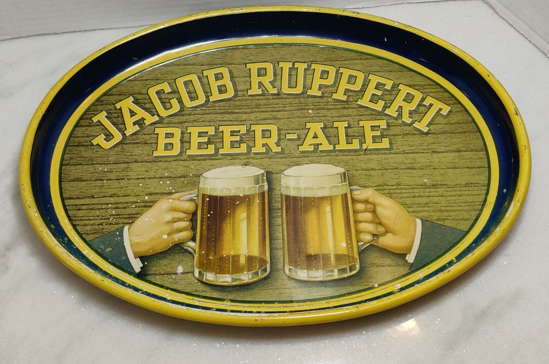 Rare Authentic Vintage Jacob Ruppert Beer-Ale Tin Tray