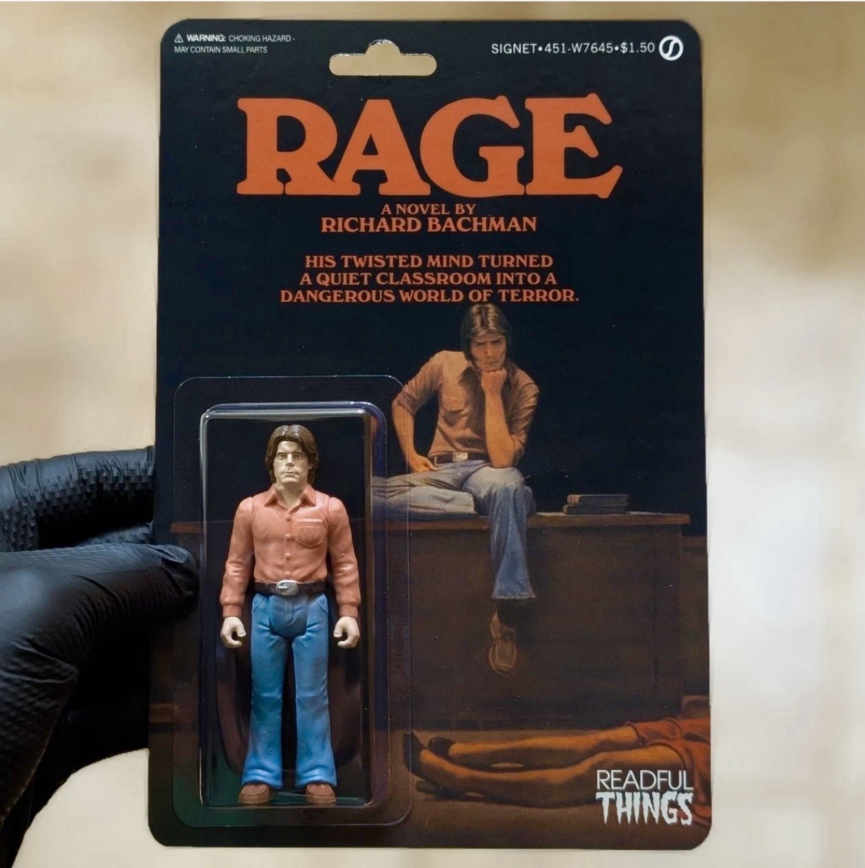 🔥 Rare 1/1 Stephen King Rage Custom Action Figure By Readful Things MOC DKE🔥
