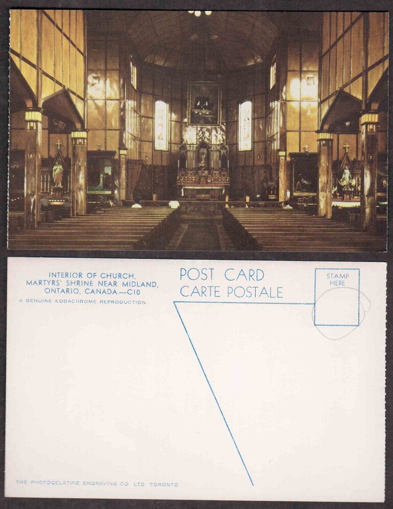 Old Canada Postcard - Midland, Ontario - Marty\'s Shrine Interior