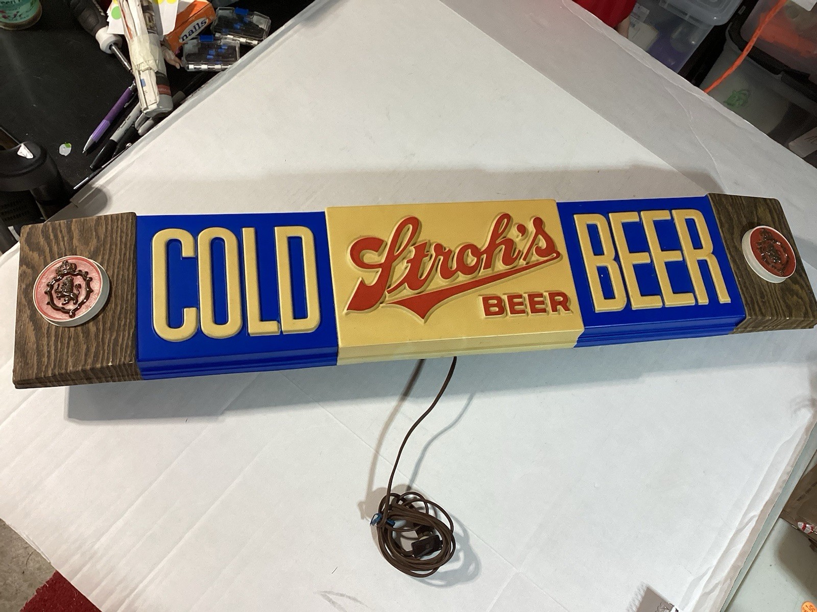1970s STROH\'S Cooler COLD BEER SIGN  38\