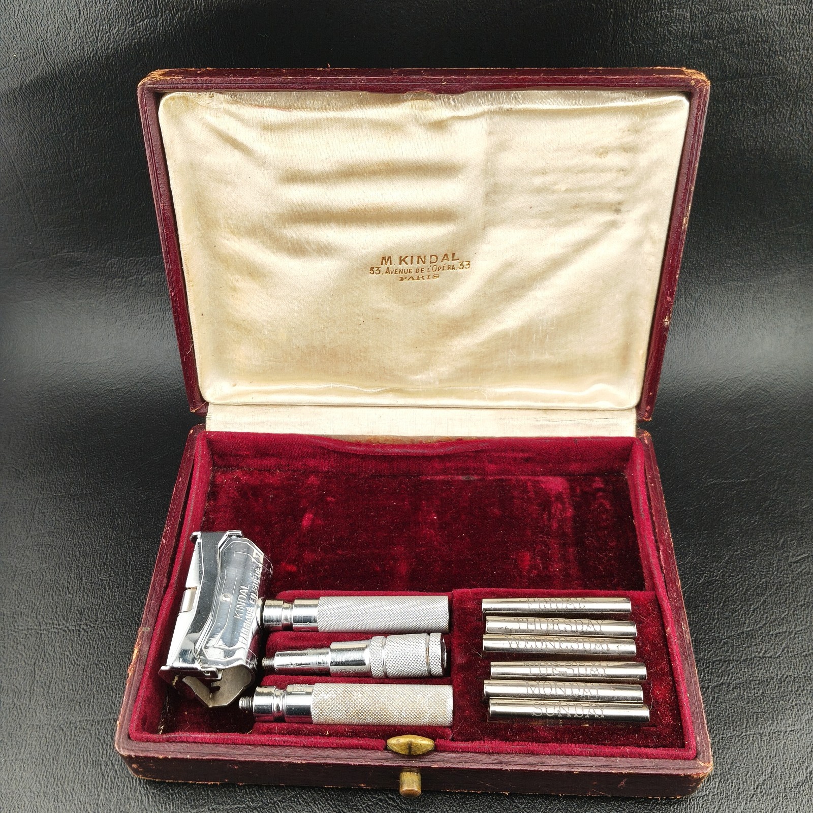Vintage C.V. Heljestrand Sweden Safety Razor Weekly Set With 6 Blades 