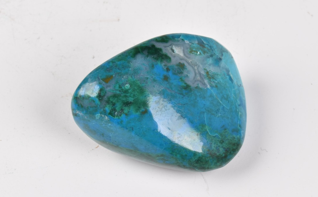 AAA Chrysocolla with Malachite Polished Stone from Peru  4.1 cm  # 21877