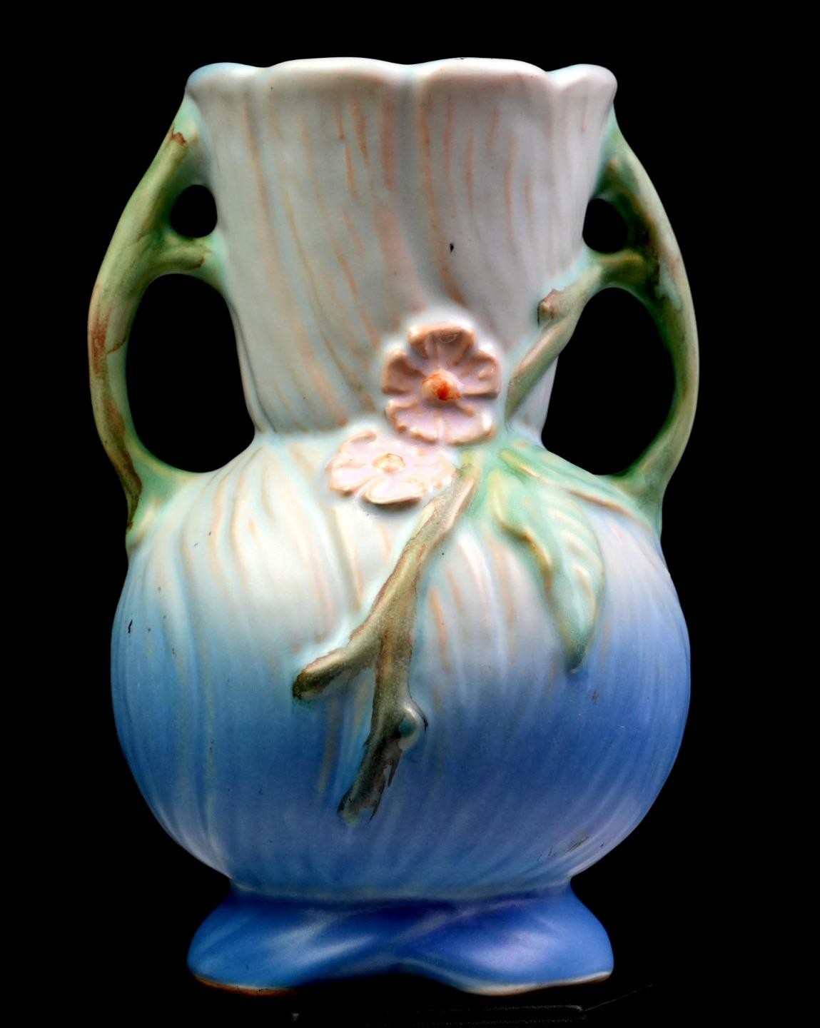 Weller Art Pottery Roba Periwinkle Blue Vintage 6 1/2\