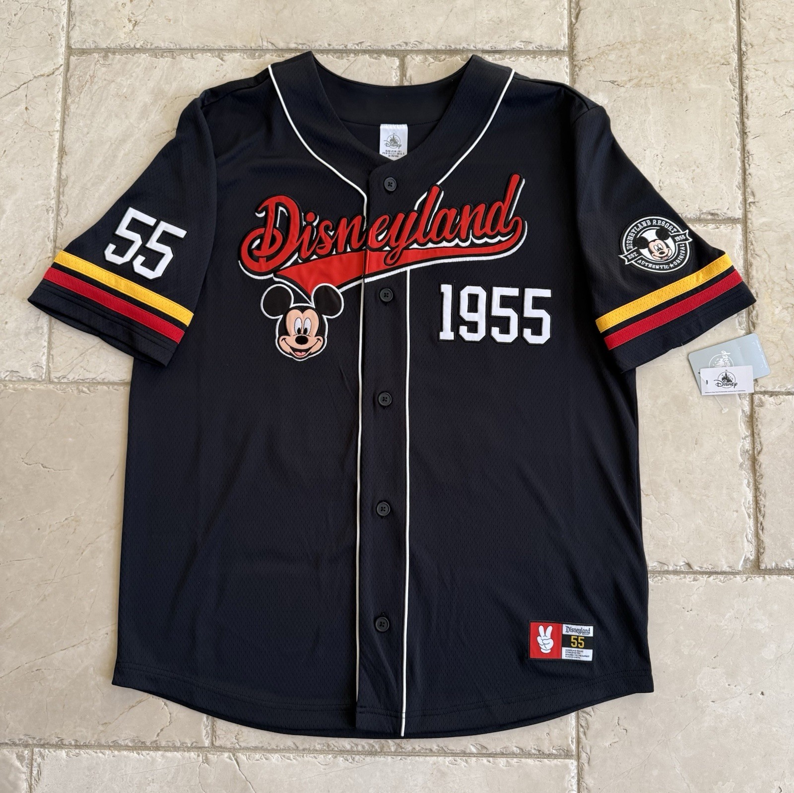 🔥Disney Parks - MICKEY MOUSE - DISNEYLAND - 1955 - Baseball Jersey - XL💥