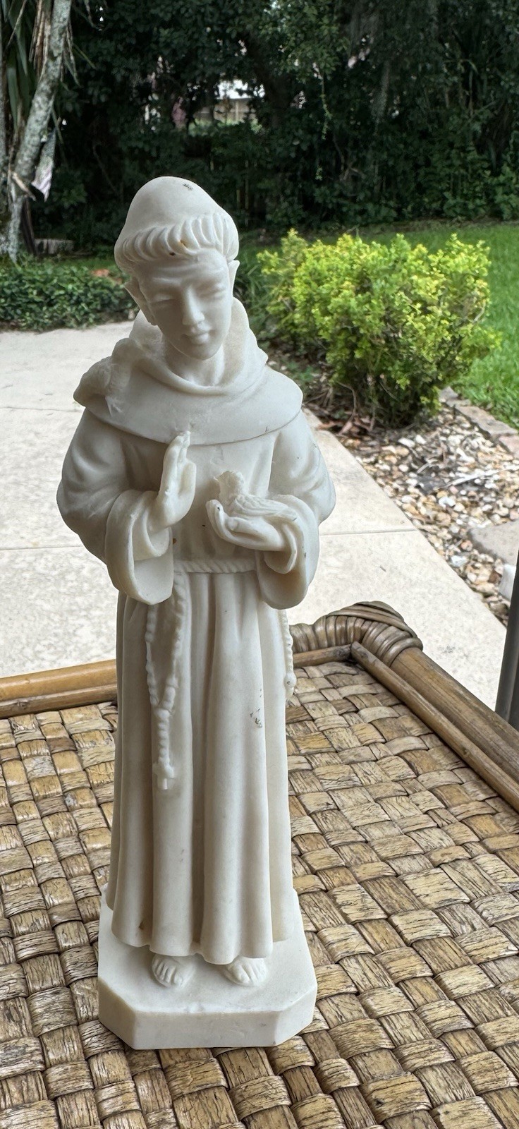 Vintage L Toni Italy St. Francis Assisi Statue White