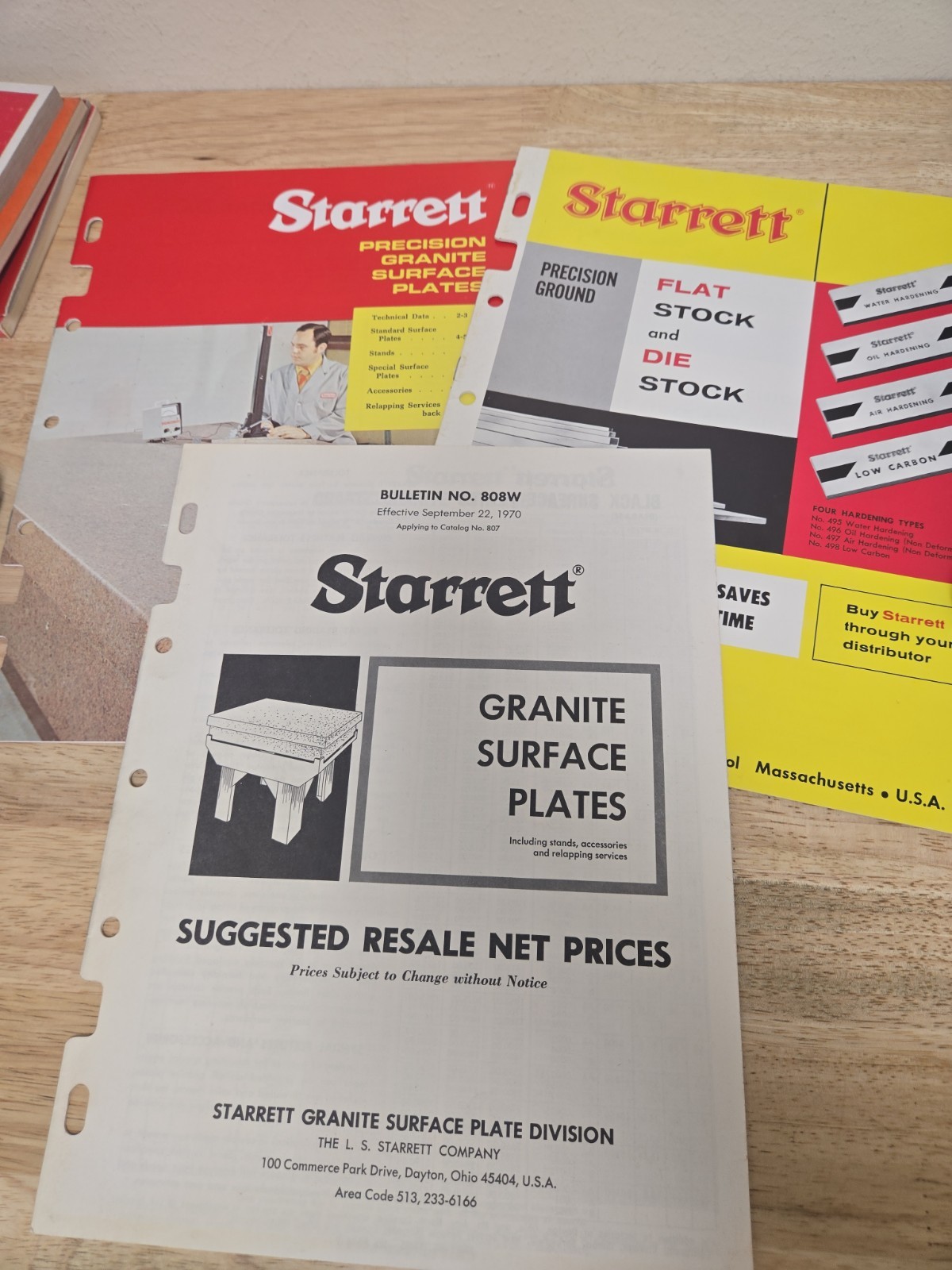 Lot Of 3 Vintage Starrett Granite Surface Plate Division Catalogs