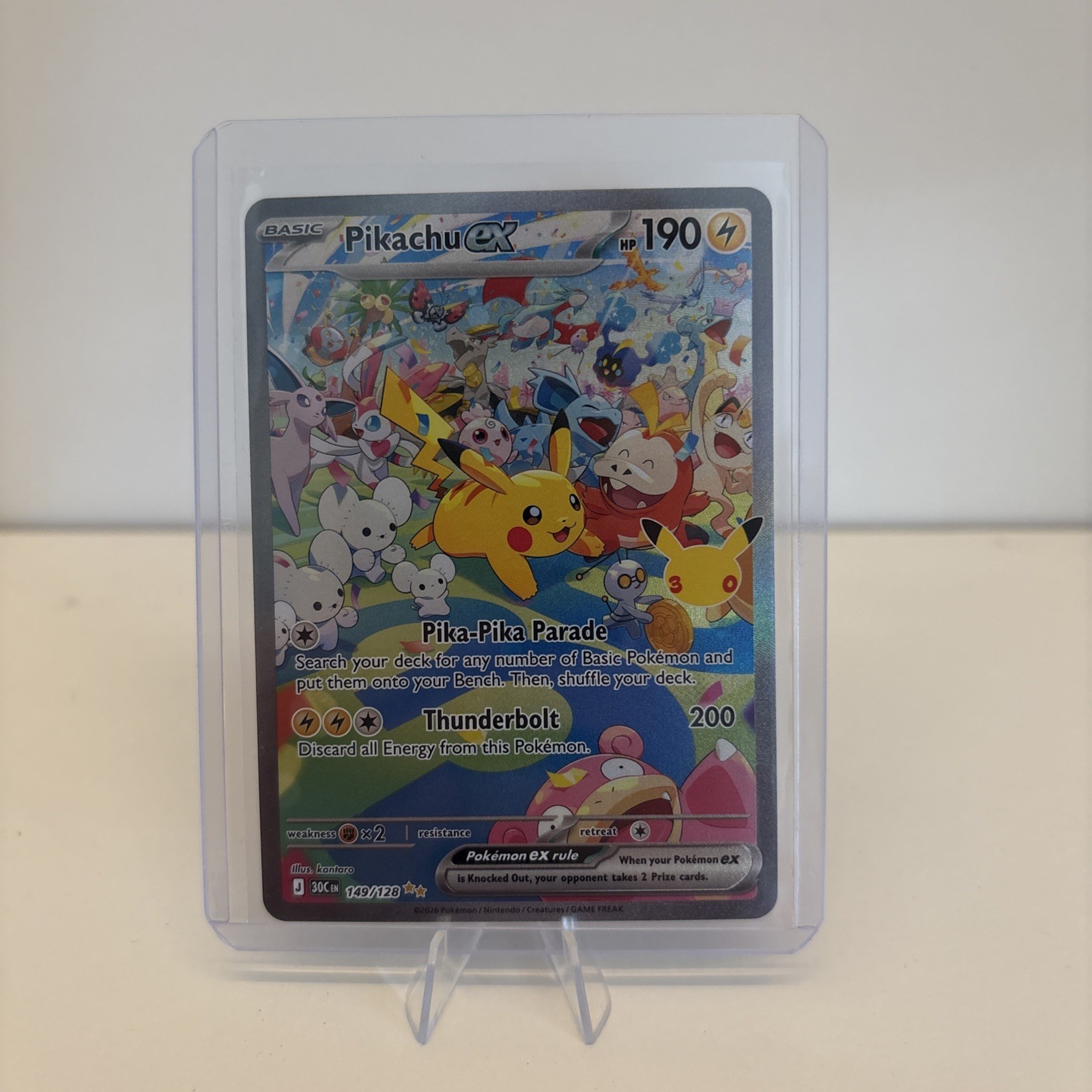 Pokémon TCG Pikachu ex 149/128 - 30th Anniversary Special Illustration Rare Pokémon TCG Pikachu ex 149/128 - 30th Anniversary Special Illustration Rare