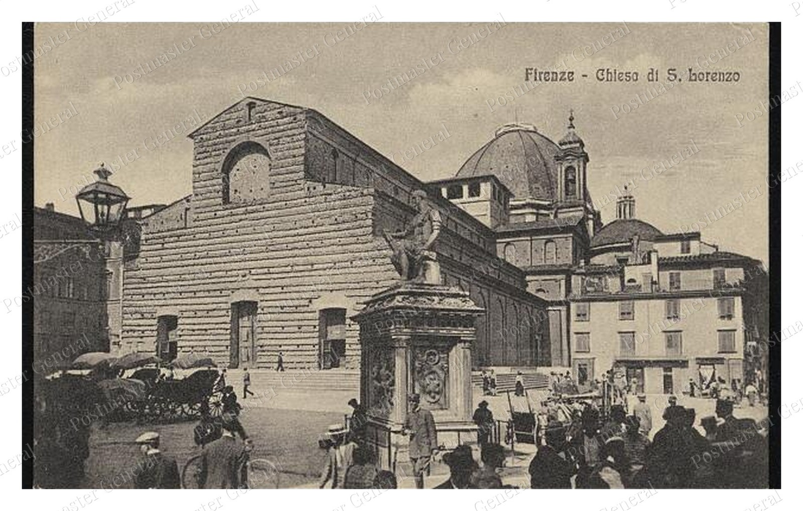 Florence Italy San Lorenzo Church Standard Postcard COPY RPPC