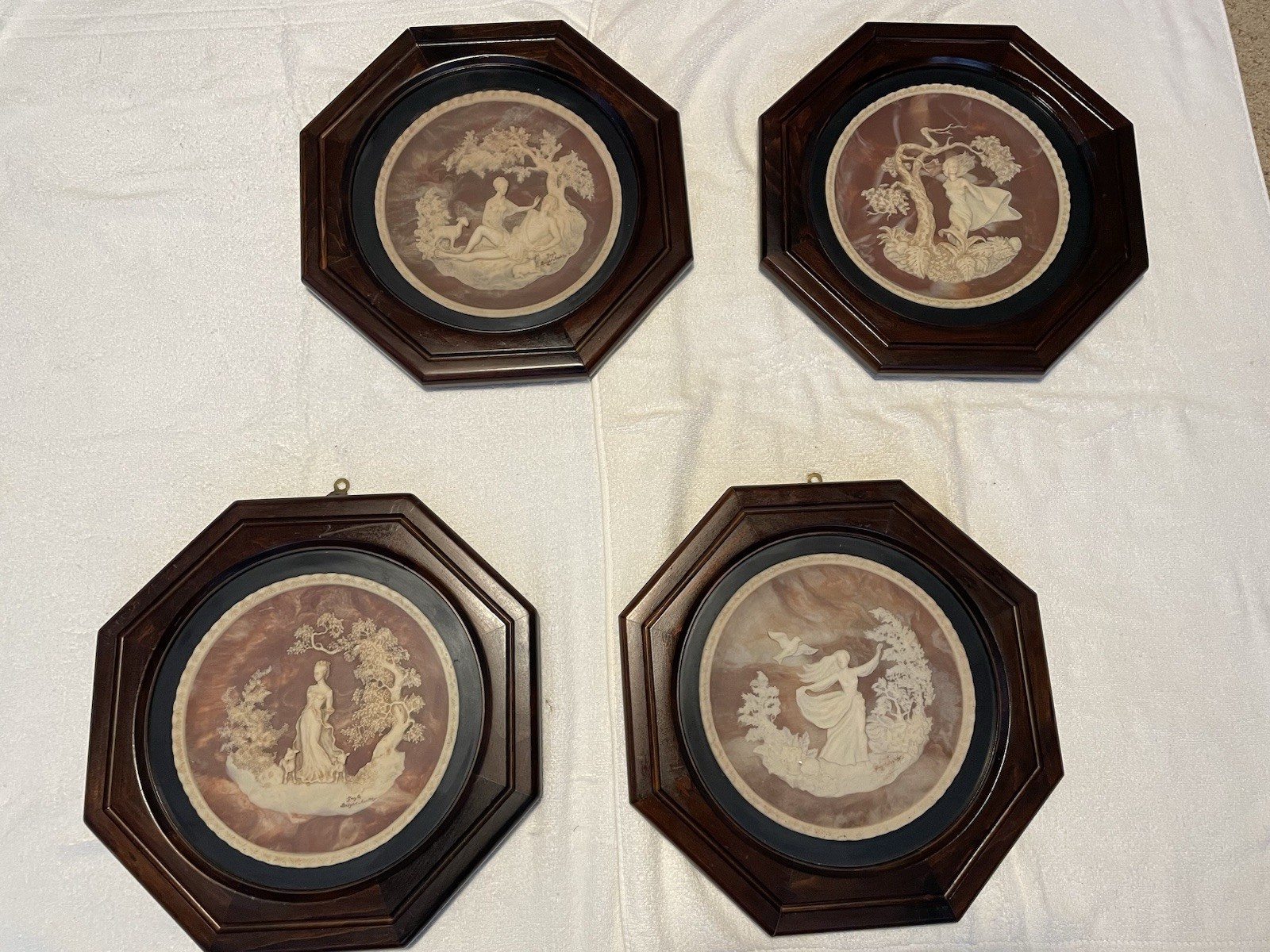 Poet Plate Series Gayle Bright Appleby Incolay Stone all 4