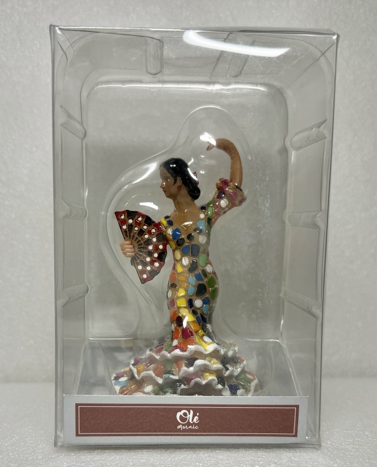 Olé Mosaic Flamenco Dancer Figurine Spanish Mosaic Art NIB Sealed Original Box