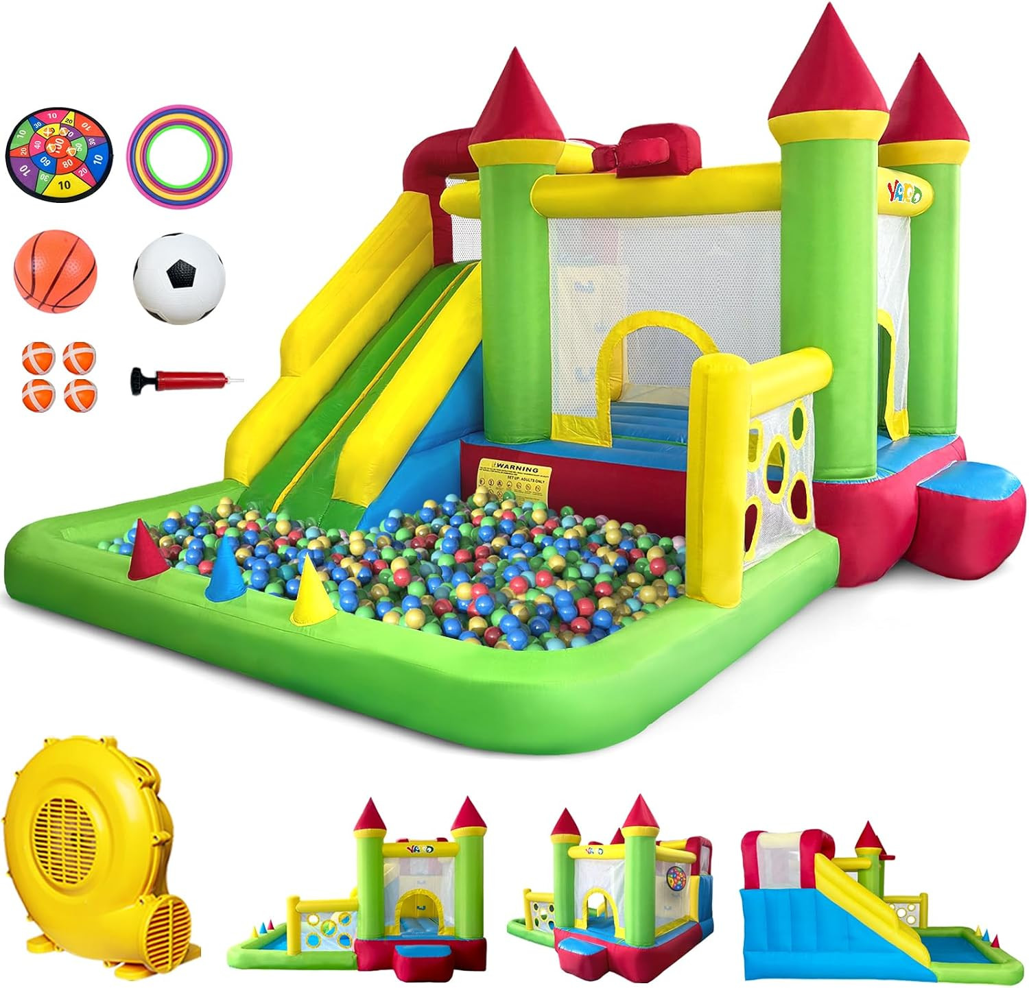 Bounce House for Kids 3-6, 8-In-1 Inflatable Bouncy House, 12X13X8.5Ft