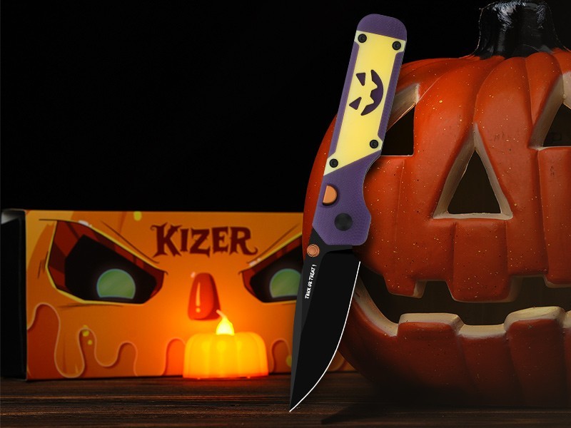 Kizer Militaw 3.1 Folding Pocket Knife M390 Blade GID G10 Handle Halloween Gift