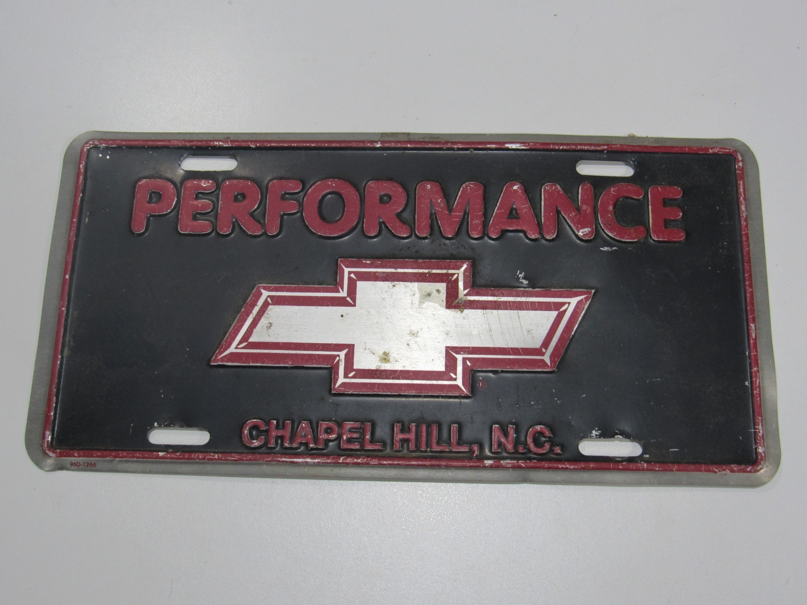 VTG Performance Chevrolet Chapel Hill N.C. Metal Dealership Booster Plate Tag NC