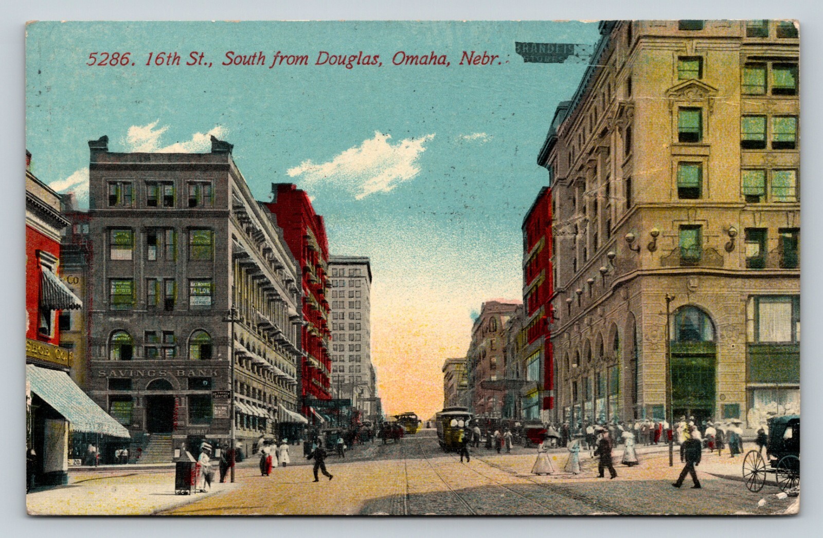 c1912 16th Street South From Douglas Omaha Nebraska ANTIQUE Postcard 1918 c1912 16th Street South From Douglas Omaha Nebraska ANTIQUE Postcard 1918