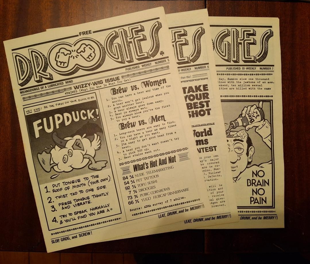Rare 1987 Cleveland underground comic zine lot - Droogies issues 5, 6, 7