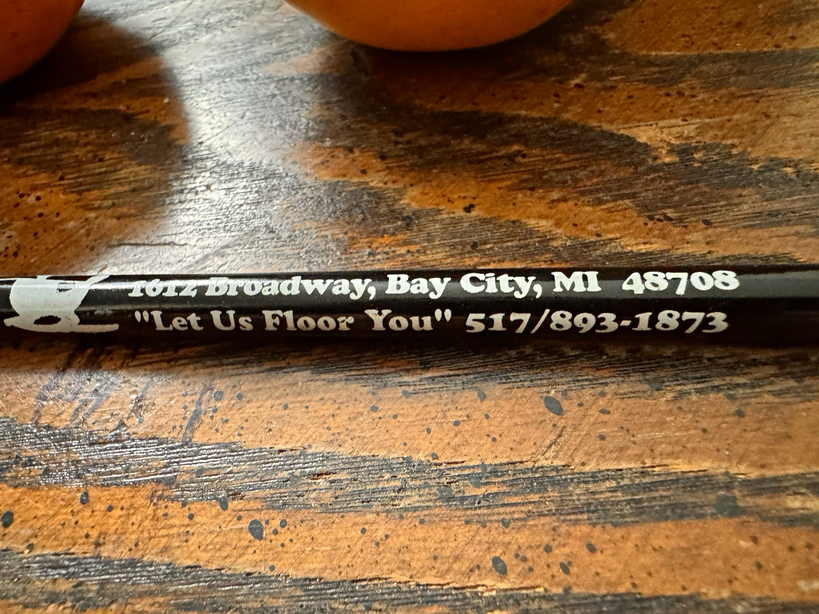 Vintage Bay City MI Brad\'s Carpets by the Bay Wood Advertising Pencil unused