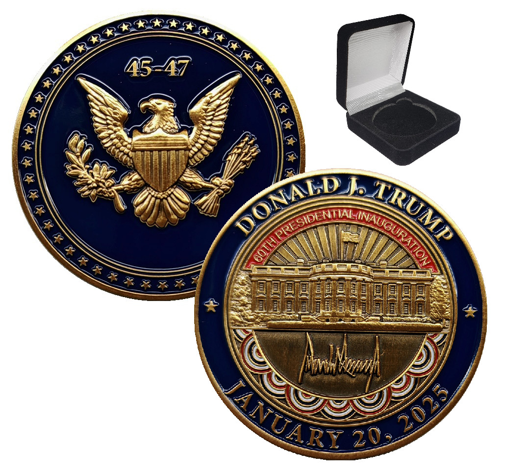 w/ Box 2025 Presidential Inauguration Challenge Coin Donald Trump Unofficial