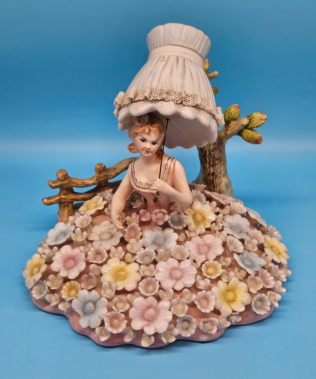Ardalt Fiori Bianco? Lamp Light #7944 Lady in Dress Figurine Flowers Italy READ Ardalt Fiori Bianco? Lamp Light #7944 Lady in Dress Figurine Flowers Italy READ