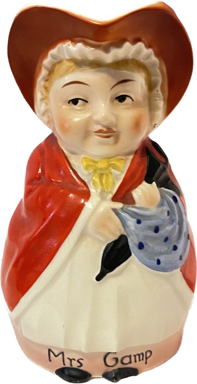 Toby Jug Mug Figural Mrs. Gamp Czechoslovakia Charles Dickens Chuzzlewit Vintage