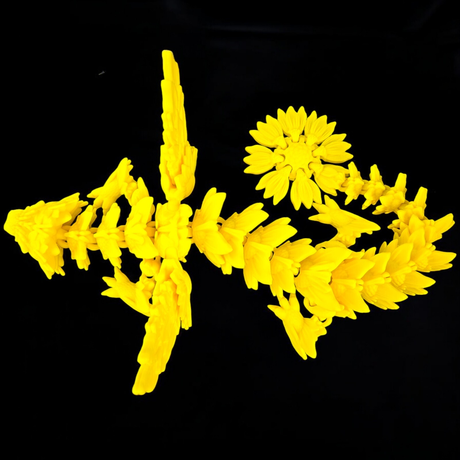 3d print, Sunflower dragon with wing, birthday gift, Summer, Mothers Day, Flower