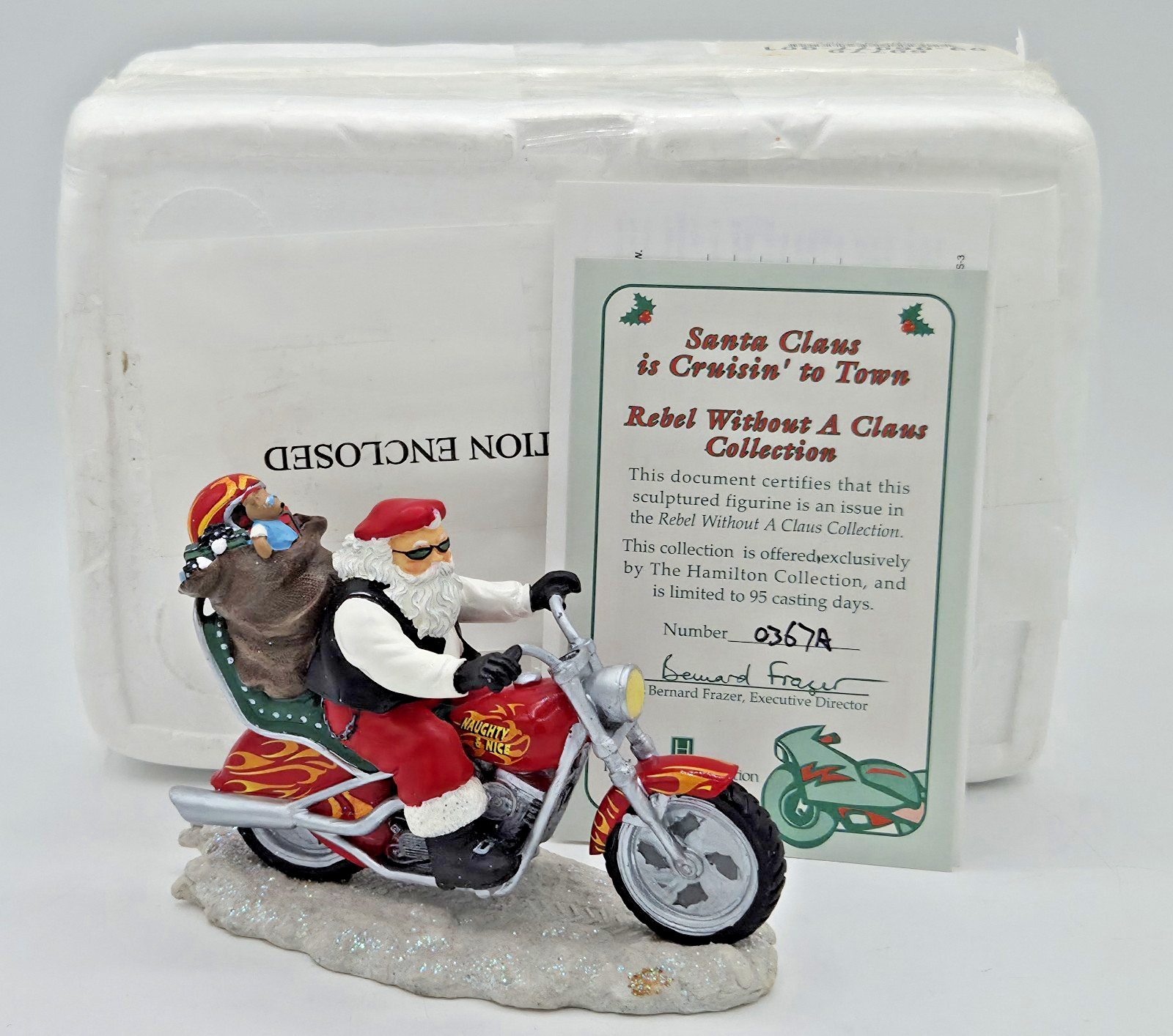 Hamilton Santa Claus Is Cruisin\' To Town Rebel Without A Claus #3577 Figure COA