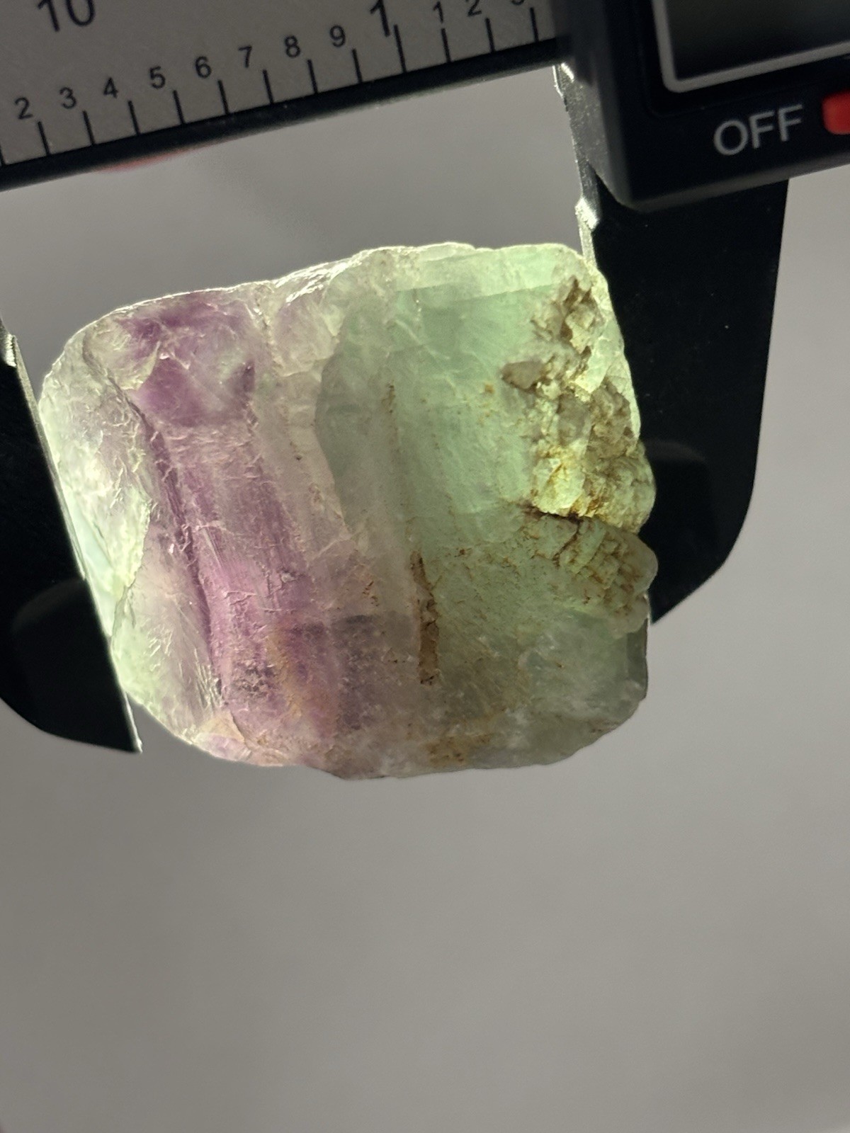 ainbow Fluorite Rough Green Purple Banded Raw Mineral Specimen 1.8”