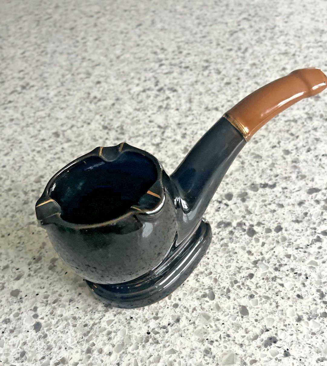 Vintage NAPCO Tobacco Decor Pipe Shaped Ceramic Ashtray 9\