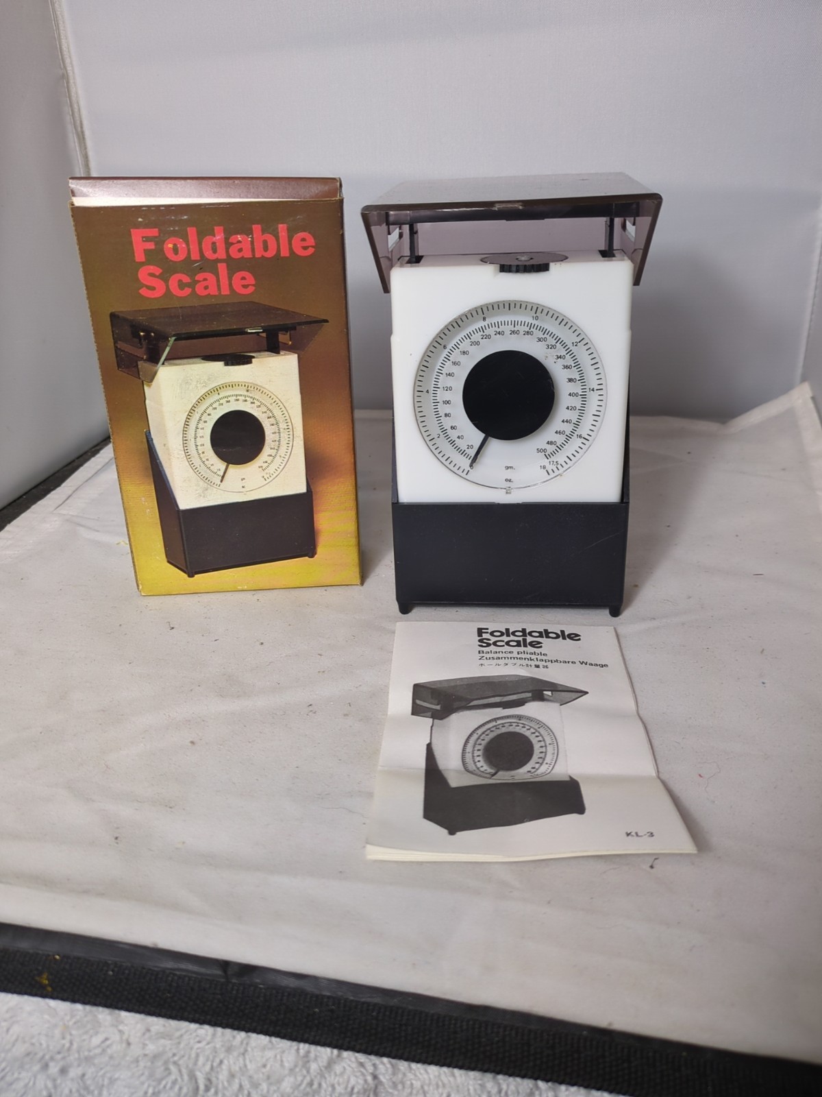 Vintage Foldable Scale (KL-3) With Grams Ounces & Adjustable Balance NEW NOS