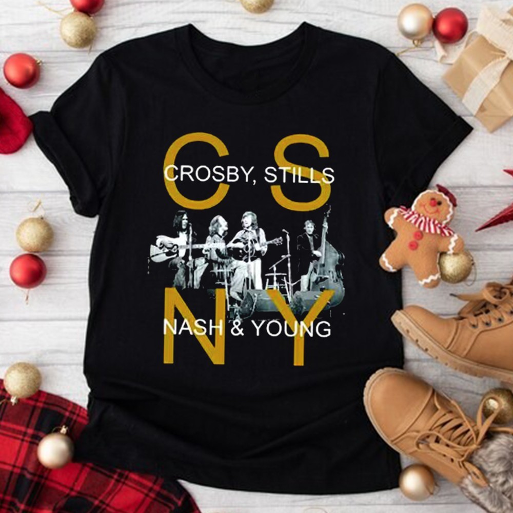 New Crosby Stills Nash And Young Men Black S-235XL Tee 20D2057 New Crosby Stills Nash And Young Men Black S-235XL Tee 20D2057